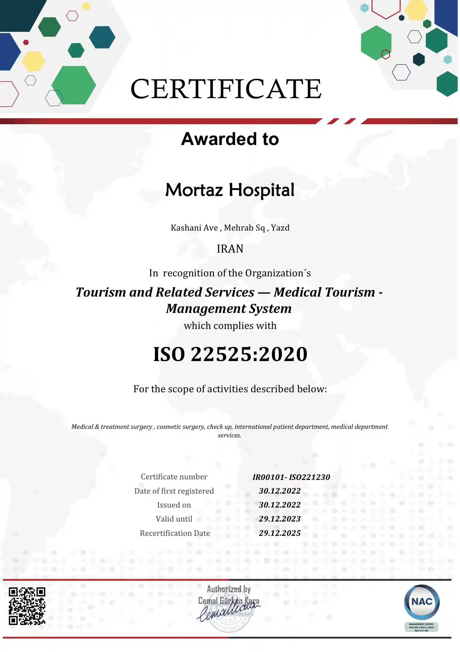 ISO 22525 — Medical Tourism - Management System